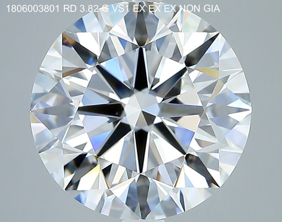 4 Carat Round - Natural Diamond - 3.82 - G - VS1 - EX - EX - EX - Diamonds By Rothschild