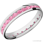 4 mm wide/Domed/Cobalt Chrome band with an Eternity arrangement of .07 carat Round Lab Dark Pink Diamond stones in a Channel setting. - Diamonds By Rothschild