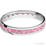 4 mm wide/Domed/Cobalt Chrome band with an Eternity arrangement of .07 carat Round Lab Dark Pink Diamond stones in a Channel setting. - Diamonds By Rothschild