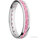 4 mm wide/Domed/Cobalt Chrome band with an Eternity arrangement of .07 carat Round Lab Dark Pink Diamond stones in a Channel setting. - Diamonds By Rothschild