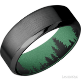 8 mm wide High Bevel Zirconium band featuring a Squatch sleeve.