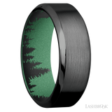 8 mm wide High Bevel Zirconium band featuring a Squatch sleeve.