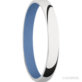 3 mm wide Domed 10K White Gold band featuring a Crushed Orchid sleeve.