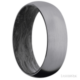 7 mm wide Domed Tantalum band featuring a Forged Carbon Fiber sleeve.