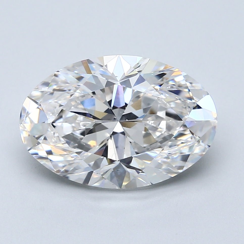 5 Carat Oval - Natural Diamond - 5.03 - F - SI1 - VG - EX - VG - Diamonds By Rothschild