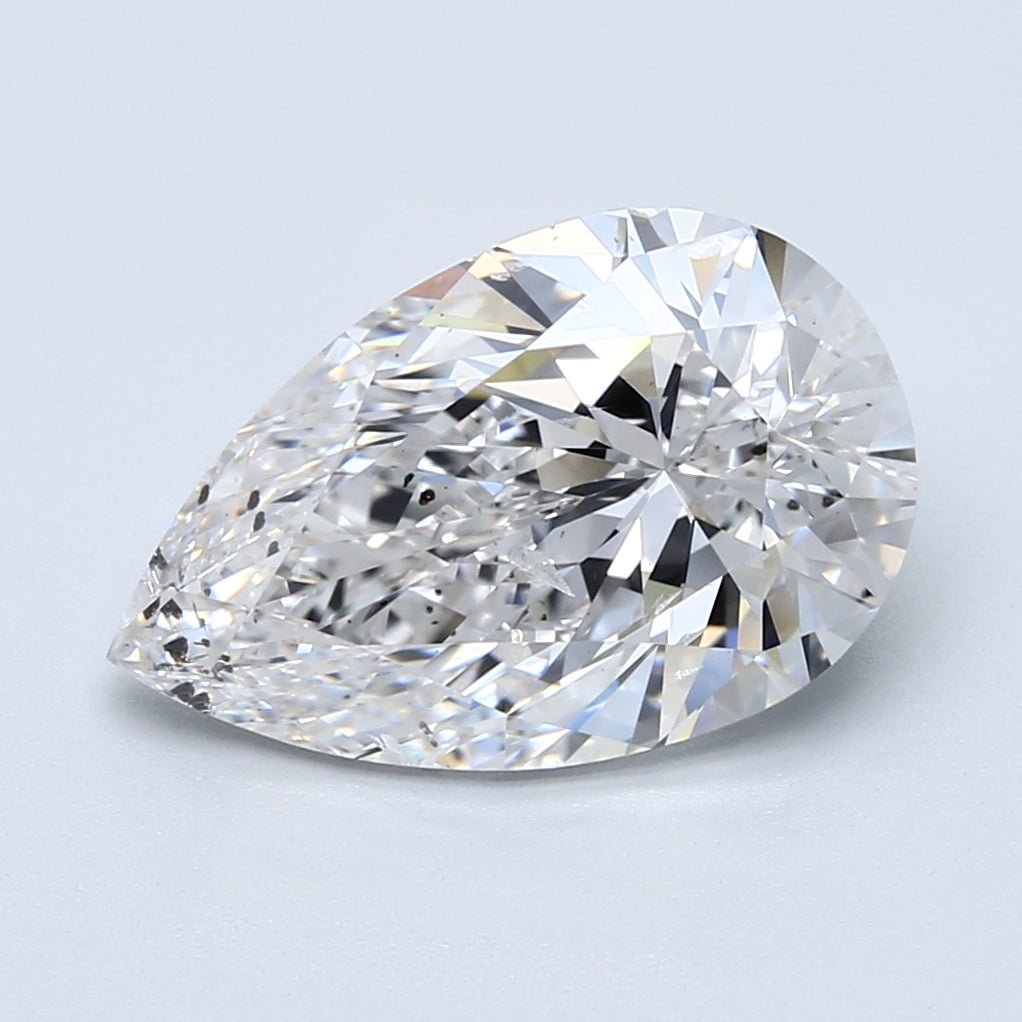 5 Carat Pear - Natural Diamond - 5.03 - F - SI2 - VG - EX - VG - Diamonds By Rothschild