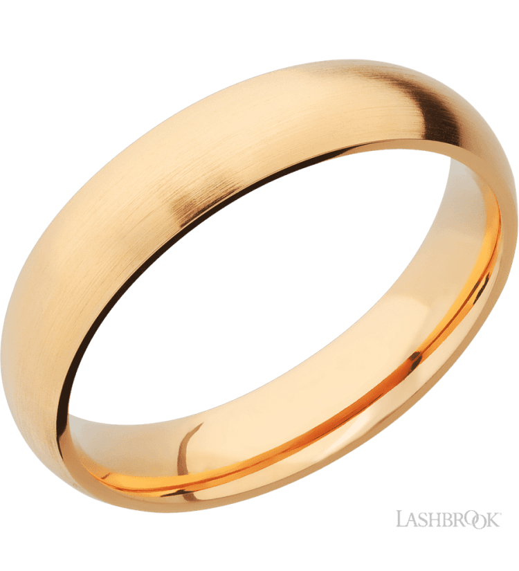 5 mm wide Domed 14K Yellow Gold band. - Diamonds By Rothschild