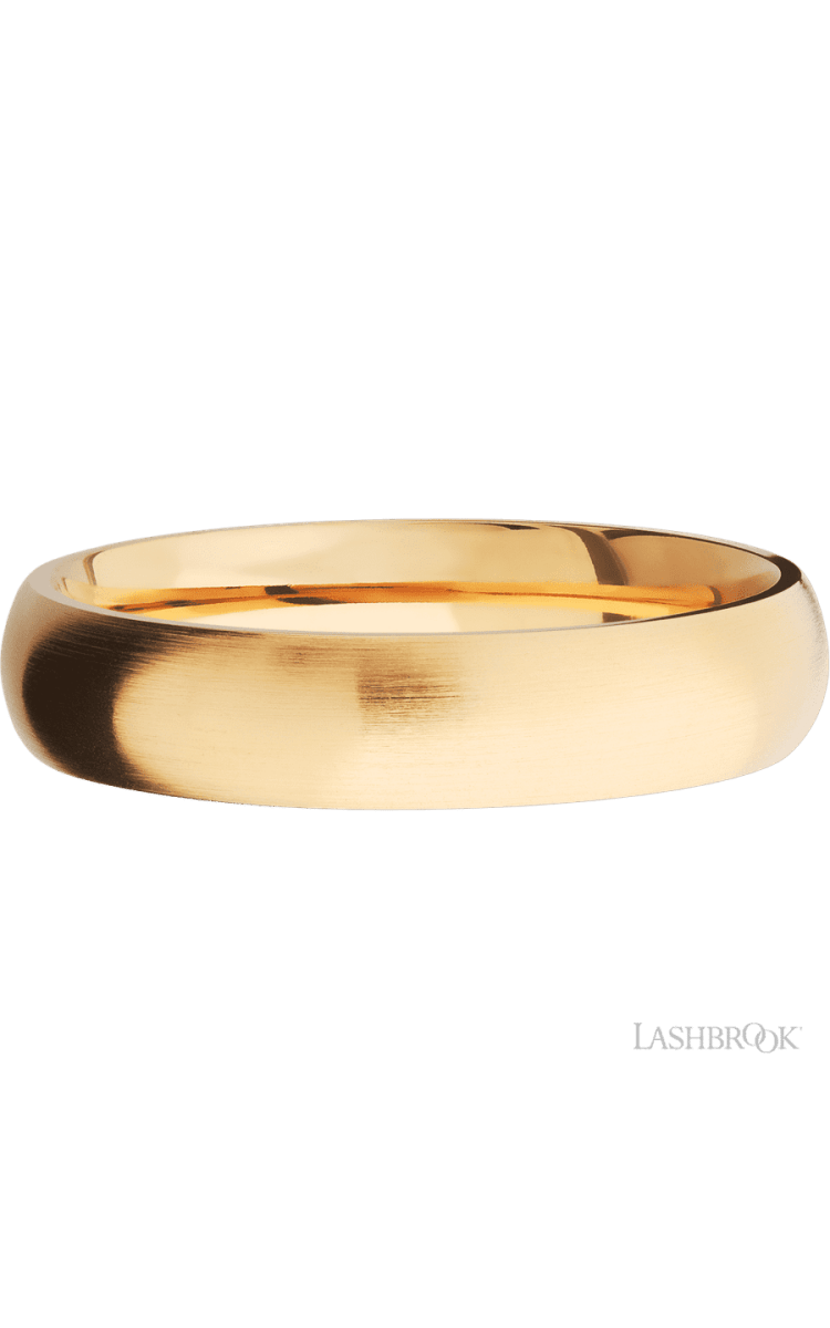 5 mm wide Domed 14K Yellow Gold band. - Diamonds By Rothschild