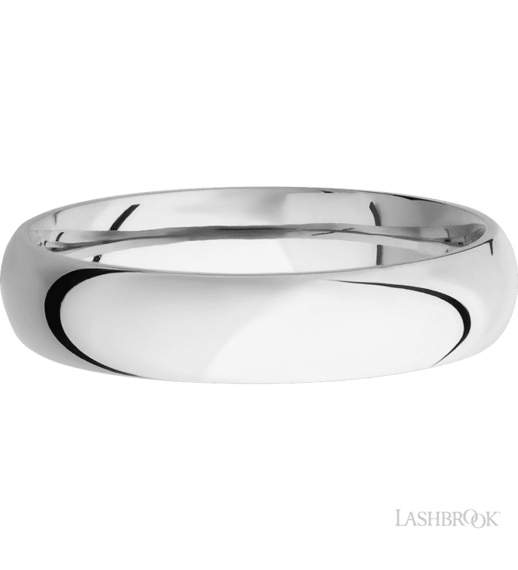 5 mm wide Domed Cobalt Chrome band. - Diamonds By Rothschild