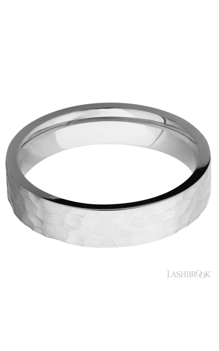 5 mm wide Flat Cobalt Chrome band. - Diamonds By Rothschild