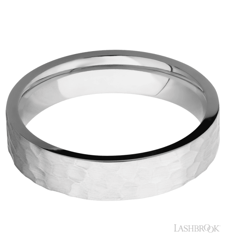 5 mm wide Flat Cobalt Chrome band. - Diamonds By Rothschild