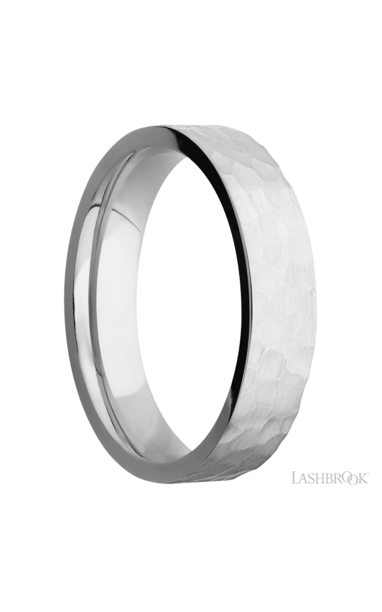 5 mm wide Flat Cobalt Chrome band. - Diamonds By Rothschild