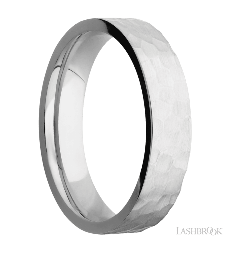 5 mm wide Flat Cobalt Chrome band. - Diamonds By Rothschild