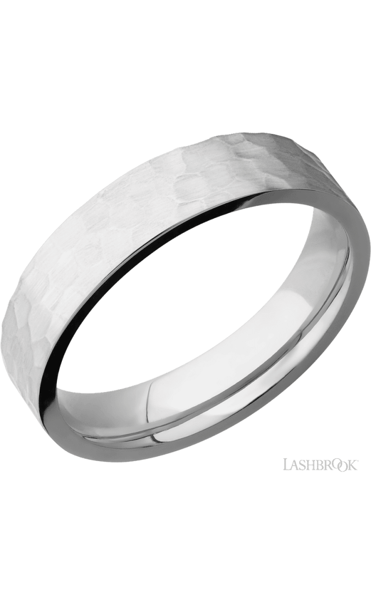 5 mm wide Flat Cobalt Chrome band. - Diamonds By Rothschild