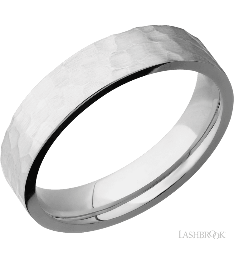 5 mm wide Flat Cobalt Chrome band. - Diamonds By Rothschild