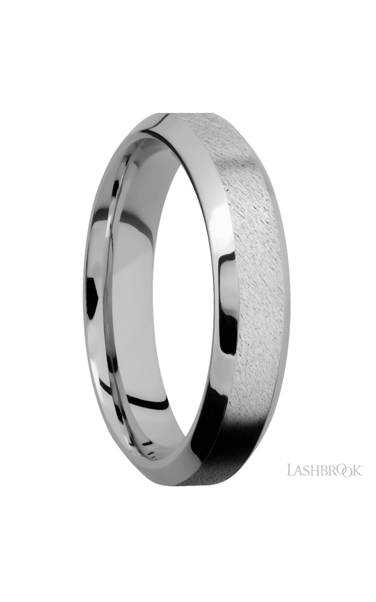 5 mm wide High Bevel Cobalt Chrome band. - Diamonds By Rothschild