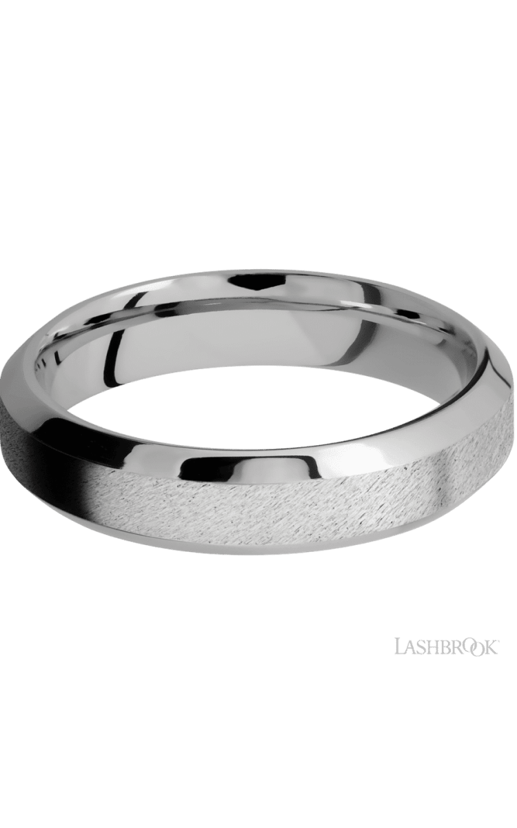 5 mm wide High Bevel Cobalt Chrome band. - Diamonds By Rothschild