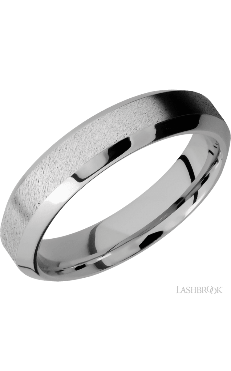 5 mm wide High Bevel Cobalt Chrome band. - Diamonds By Rothschild