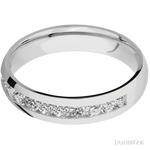 5 mm wide/Domed/Cobalt Chrome band with a Half Eternity arrangement of .07 carat Round Diamond stones in a Channel setting. - Diamonds By Rothschild