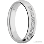 5 mm wide/Domed/Cobalt Chrome band with a Half Eternity arrangement of .07 carat Round Diamond stones in a Channel setting. - Diamonds By Rothschild