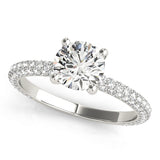 PAVE ENGAGEMENT RING WITH ROUND HEAD