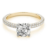 PAVE ENGAGEMENT RING WITH ROUND HEAD