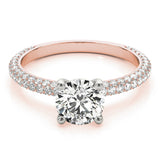 PAVE ENGAGEMENT RING WITH ROUND HEAD