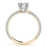 PAVE ENGAGEMENT RING WITH ROUND HEAD