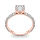 PAVE ENGAGEMENT RING WITH ROUND HEAD