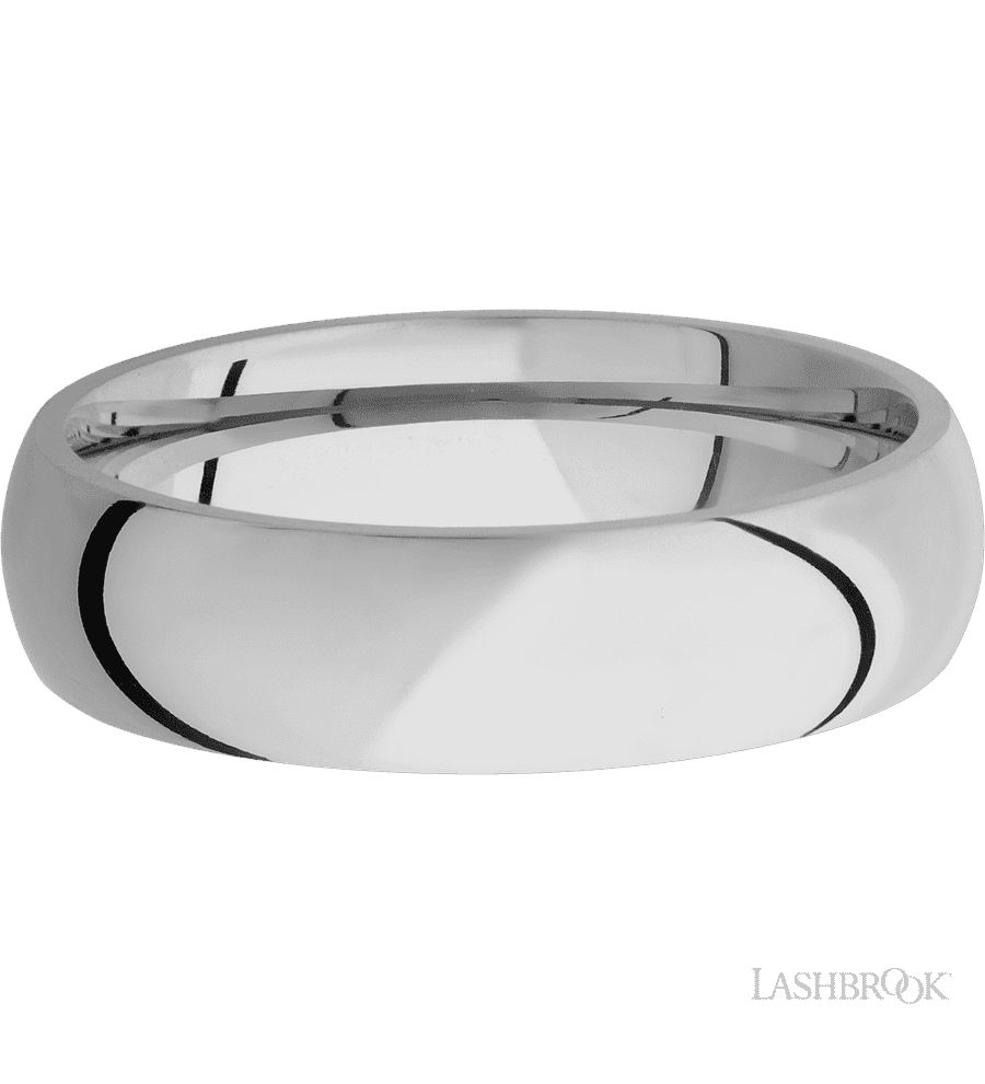 6 mm wide Domed Titanium band.
