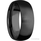 8 mm wide Domed Zirconium band.