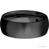 8 mm wide Domed Zirconium band.