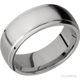8 mm wide Domed Stepped Down Edges Titanium band.