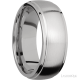 8 mm wide Domed Stepped Down Edges Titanium band.