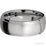 8 mm wide Domed Stepped Down Edges Titanium band.
