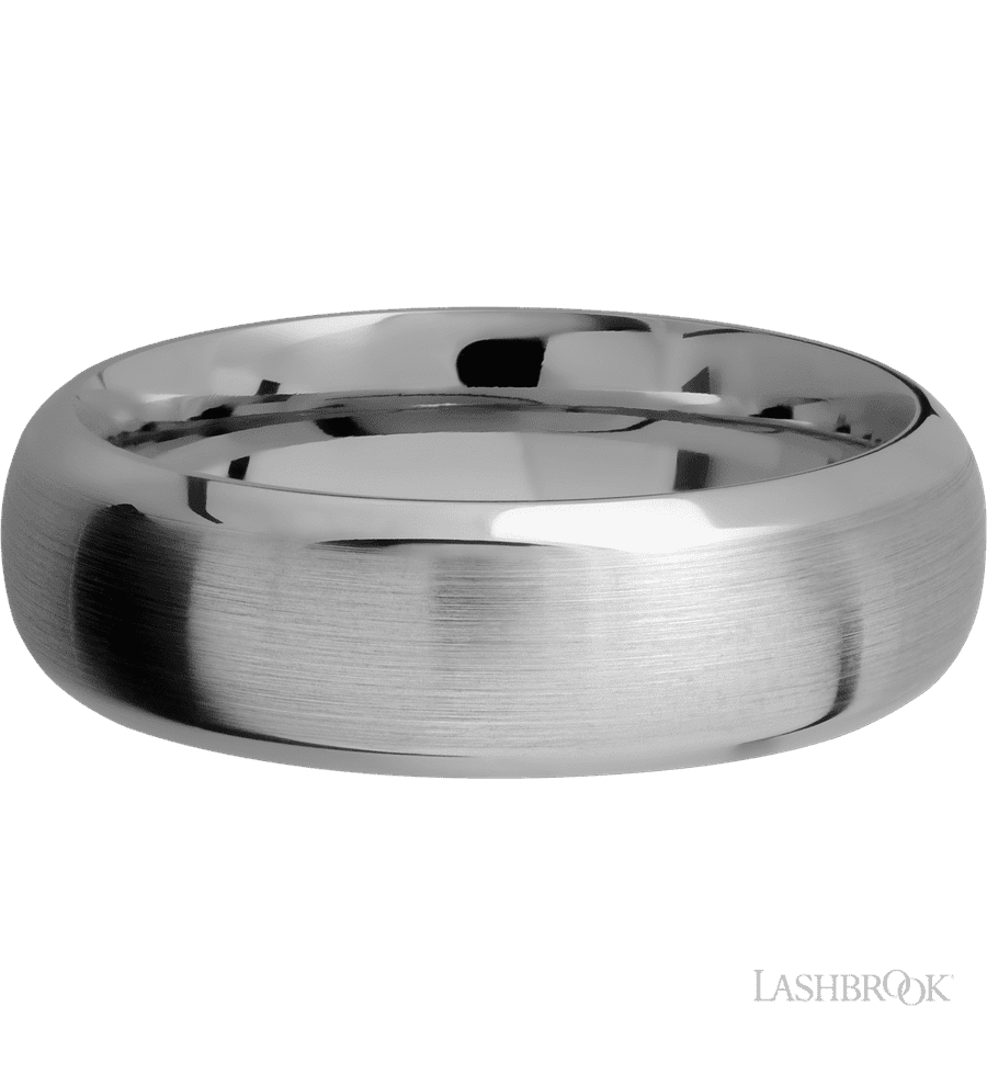 7 mm wide Domed Bevel Titanium band.