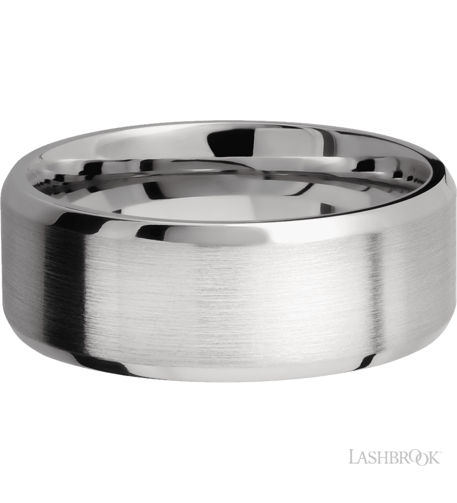 8 mm wide Beveled Cobalt Chrome band.