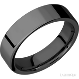 6 mm wide Flat Zirconium band.