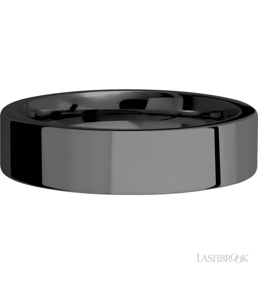 6 mm wide Flat Zirconium band.