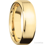 7 mm wide Beveled 10K Yellow Gold band.