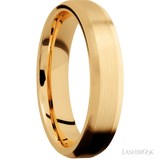 5 mm wide Beveled 14K Yellow Gold band.