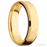 6 mm wide Beveled 14K Yellow Gold band.