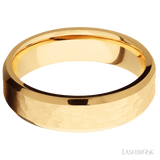 6 mm wide Beveled 14K Yellow Gold band.
