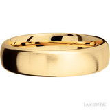 6 mm wide Domed Bevel 14K Yellow Gold band.