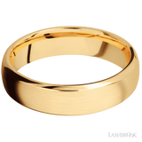 6 mm wide Domed Bevel 14K Yellow Gold band.