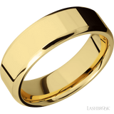 7 mm wide Beveled 14K Yellow Gold band.
