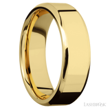 7 mm wide Beveled 14K Yellow Gold band.