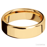 7 mm wide Beveled 14K Yellow Gold band.
