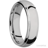 6 mm wide Domed Stepped Down Edges Titanium band.