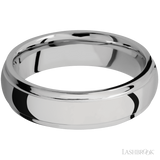 6 mm wide Domed Stepped Down Edges Titanium band.